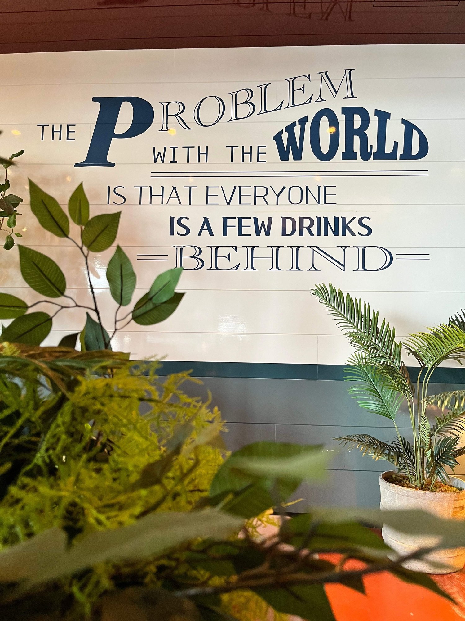 Decorative typography installed on an interior wall